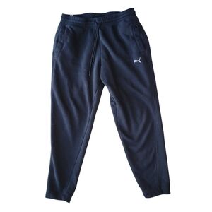 PUMA Men Logo Fleece Sweatpants Black Size Large